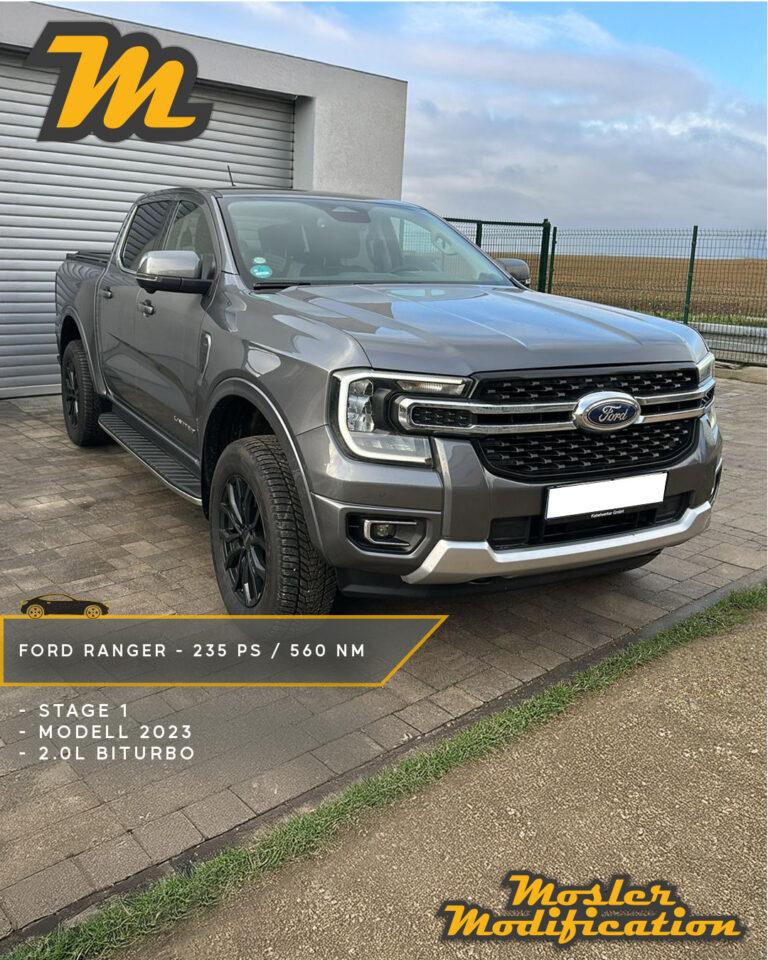 Dieser Ford Ranger von 2023 mit 2.0L Bi-Turbo-Motor bekam eine Stage 1-Steuergeräte-Optimierung von uns. Zusätzlich wurden die Assistenzsysteme auf Memory-Funktion programmiert.

🔧 Modell: Ford Ranger 2.0 Bi-Turbo (2023)
🚀 Stage 1 Ergebnis: 235 PS / 560 Nm
🧠 Umsetzung: Diagnose-Schnittstelle (OBD) - kein Ausbau des Motorsteuergeräts erforderlich
⚙️ Assistenzsysteme auf Memory-Funktion programmiert

Spürbar mehr Durchzug, souveräne Leistungsentfaltung und ein besseres Ansprechverhalten - ganz bequem per OBD. Das Motorsteuergerät muss hierfür nicht ausgebaut werden.

📍 Vor-Ort-Service möglich
📩 Anfragen via DM
🛜 www.mosler-modification.eu

#Ford
#FordRanger
#Biturbo
#ECU
#Softwareoptimierung