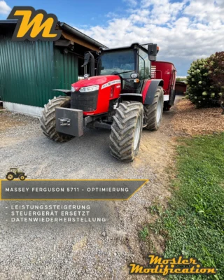 Dieser Massey Ferguson 5711 erhielt bei uns eine individuelle Leistungsoptimierung und profitierte von einer deutlichen Steigerung der Motorleistung. Die Serienleistung von 110 PS und 460 Nm konnten wir auf 140 PS und 550 Nm bringen. Mit 30 PS und 90 Nm zusätzlicher Leistung steht dem Schlepper damit spürbar mehr Durchzugskraft für den täglichen Einsatz zur Verfügung.

🔧 Modell: Massey Ferguson 5711
🚀 Ergebnis: 140 PS / 550 Nm
🧠 Wiederherstellung der Steuergerätedaten

Neben der Leistungsoptimierung war bei diesem MF auch technisches Know-how gefragt: Nach einem Kabelbrand musste das Motorsteuergerät ersetzt werden. Die benötigten Daten des ursprünglichen Steuergeräts wurden von uns wiederhergestellt und auf das neue Motorsteuergerät übertragen, sodass der Schlepper anschließend wieder vollständig einsatzbereit war.

Durch die individuell abgestimmte Softwareoptimierung spricht der Motor zudem souveräner an und stellt insbesondere unter Last mehr Drehmoment zur Verfügung. So verbindet der MF 5711 die erfolgreiche Instandsetzung mit einem deutlichen Plus an Leistung.

📍 Vor-Ort-Service
📩 Anfragen gerne per DM
🌐 www.mosler-modification.eu

#MoslerModification #MasseyFerguson #MF5711 #MasseyFerguson5711 #MF #Leistungsoptimierung #Steuergerät #Motorsteuergerät #ECU #ECURepair #Landtechnik #Agrartechnik #Traktor #Schlepper #Softwareoptimierung #DieselPower #Landwirtschaft #Farming #FarmLife #Diagnose #Deutschland #Germany