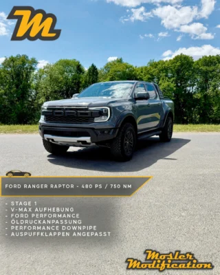 Der Besitzer dieses Ford Ranger Raptor kam für eine umfassende Optimierung extra aus Frankreich angereist. Nach dem Einbau einer Performance Downpipe erhielt das Fahrzeug unser Ford Performance Paket mit darauf aufbauender Stage 1. 

Zusätzlich wurde die V-Max Begrenzung aufgehoben, der Öldruck auf das neue Setup abgestimmt und die Steuerung der Auspuffklappen für maximale Soundkulisse angepasst. Das Ergebnis ist ein Fahrerlebnis, das dem Raptor mehr als gerecht wird.

Der 3.0L Motor lieferte vor der Optimierung 292 PS und 480 Nm Drehmoment. Das Ergebnis nach dem Besuch bei Mosler Modification: Knappe 480 PS und ungefähr 750 Nm Drehmoment.

🔧 Modell: Ford Ranger Raptor
🚀 Ford Performance Ergebnis: 480 PS / 750 Nm
🧠 Umsetzung: OBD-Diagnoseschnittstelle

Unser Kunde entschied sich im Zuge der Optimierung für folgende Optionen:

✅ Öldruckanpassung
✅ Anpassung der Auspuffklappen
✅ V-Max Aufhebung

Dies und weitere Optionen wie beispielsweise eine Optimierung des Getriebes können wir euch jederzeit anbieten.

📍 Remote programmierbar
📩 Anfragen via DM
🛜 Erhältlich auf www.mosler-modification.eu

#Ford #FordPerformance #FordRaptor #FordRanger #Raptor #Leistungssteigerung #ECU #Softwareoptimierung #Stage1 #Tuning #cars #offroad #pickup #truck #viral #MoslerModification #Flasher #remote #Deutschland #Germany