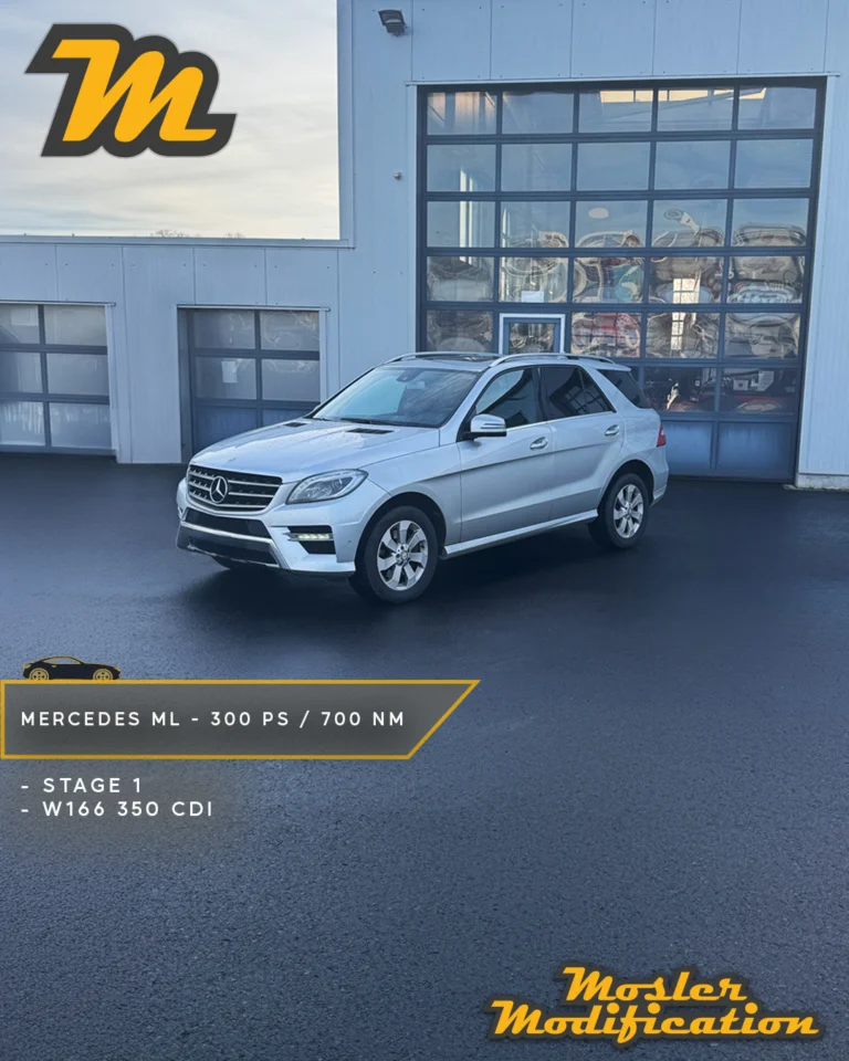 Der Besitzer dieses Mercedes ML 350 CDI brachte das Fahrzeug für eine Stage 1 Optimierung zu uns. Mithilfe unserer Anpassungen konnten wir eine Mehrleistung von 42 PS und einen Drehmomentzuwachs von 80 Nm erreichen. Mit nun 300 PS und 700 Nm Drehmoment ist das Fahrzeug spürbar kraftvoller bei gleichzeitig niedrigerem Kraftstoffverbrauch.

🔧 Modell: Mercedes ML 350 CDI
🚀 Stage 1 Ergebnis: 300 PS / 700 Nm
🧠 Anpassung: Diagnoseschnittstelle (OBD)

Das erhöhte Drehmoment im unteren und mittleren Drehzahlbereich sorgt für spürbar besseren Durchzug und eine deutlich dynamischere Fahrweise - bei gleichzeitig seriennaher und alltagstauglicher Abstimmung.

📍 Individuell abgestimmt
📩 Anfragen via DM
🛜 www.mosler-modification.eu

#Mercedes #ML #350 #ML350 #W166 #Stage1 #Leistungssteigerung #Softwareoptimierung #vmax #ECU #Tuning #MoslerModification #viral #Deutschland #Germany