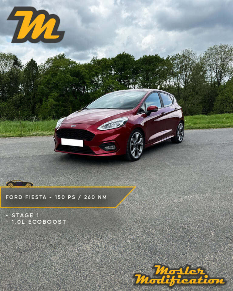 Dieser Ford Fiesta 1.0 EcoBoost (ST-Line) wurde von serienmäßigen 140 PS und 180 Nm auf 150 PS und 260 Nm optimiert. Neben der Stage 1 wurde die serienmäßige Zylinderabschaltung deaktiviert. Der 3-Zylinder-Motor läuft dadurch nicht mehr zeitweise im 2-Zylinder-Betrieb, was zu einem gleichmäßigeren Motorlauf und geringerer mechanischer Belastung führt.

🔧 Modell: Ford Fiesta 1.0 EcoBoost
🚀 Stage 1 Ergebnis: 150 PS / 260 Nm
🧠 Anpassung: Zylinderabschaltung deaktiviert

Gerade bei den 1.0 EcoBoost Motoren bringt das zusätzliche Drehmoment im unteren und mittleren Drehzahlbereich den größten Fahrspaß - ohne die Charakteristik des Fahrzeugs zu verändern.

📍 Individuell abgestimmt
📩 Anfragen via DM
🛜 www.mosler-modification.eu

#FordFiesta #EcoBoost #Stage1 #STLine #Leistungssteigerung #Tuning #Ford #MoslerModification #Softwareoptimierung #ECU