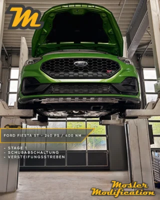 Dieser Ford Fiesta ST erhielt bei uns eine individuell abgestimmte Leistungsoptimierung sowie gezielte Modifikationen am Fahrwerk und Fahrwerksrahmen. Durch die Stage 1 erhöht sich die Motorleistung um 40 PS und das Drehmoment um 100 Nm. Damit stehen dem Fiesta ST nun rund 240 PS und knapp 400 Nm zur Verfügung. Für ein sportliches Klangbild haben wir zudem die Schubabschaltung angepasst. Die zusätzlichen Versteifungsstreben sorgen für eine höhere Steifigkeit der Fahrwerksstruktur und unterstützen ein präziseres Fahrverhalten.

🔧 Modell: Ford Fiesta ST
🚀 Ergebnis: ca. 240 PS / knapp 400 Nm
📈 Leistungssteigerung: +40 PS / +100 Nm
🏎️ Fahrwerksoptimierung durch zusätzliche Versteifungsstreben
💥 Anpassung der Schubabschaltung

Das Ergebnis kann sich sehen lassen: mehr Leistung und Drehmoment, ein direkteres Fahrverhalten und eine Kombination aus Motor- und Fahrwerksoptimierung, die das sportliche Potenzial des Fiesta ST weiter ausschöpft.

📍 Vor-Ort-Service
📩 Anfragen gerne per DM
🌐 www.mosler-modification.eu

#MoslerModification #Ford #FordFiesta #FiestaST #FordFiestaST #FordPerformance #ST #Leistungsoptimierung #Stage1 #Chiptuning #Softwareoptimierung #ECU #Motortuning #Fahrwerksoptimierung #Fahrwerk #Versteifungsstreben #Schubabschaltung #Performance #PerformanceTuning #HotHatch #Tuning #CarTuning #Deutschland #Germany