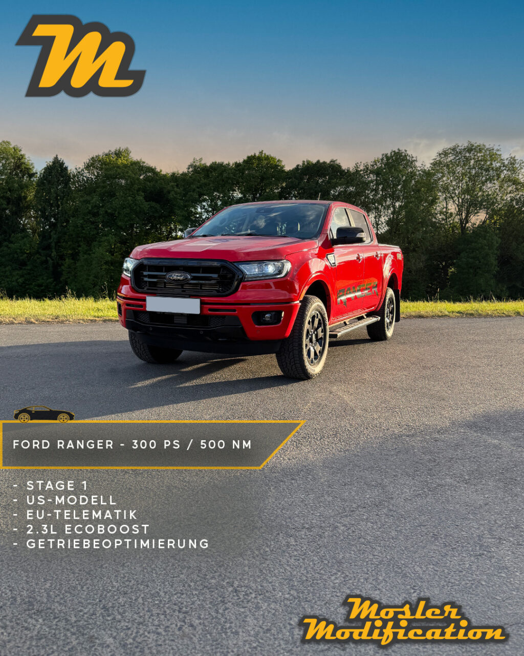 Dieser Ford Ranger 2.3L EcoBoost (US-Import) wurde von serienmäßigen 270 PS und 420 Nm auf 300 PS und 500 Nm optimiert. Vor der Leistungssteigerung erhielt das Fahrzeug ein Update auf die neueste Softwareversion, wodurch zwei Fehler zum Vorschein kamen, die durch vorherige Manipulation der Software nicht angezeigt wurden.
Eine defekte Lambdasonde sowie eine beschädigte Drosselklappe führten zu erhöhtem Kraftstoffverbrauch und unrundem Motorlauf. Beide Komponenten wurden erneuert, erst danach erfolgte die Optimierung. Zusätzlich wurde das Getriebe abgestimmt und die Telematik auf EU-Standard umgerüstet, damit ein problemloses Steuern des Fahrzeugs per Smartphone-App möglich ist. Auch die Kraftstoffwerte passten wir auf die höherwertigen Oktanzahlen in Europa an.

🔧 Modell: Ford Ranger 2.3L EcoBoost (US-Import)
🚀 Stage 1 Ergebnis: 300 PS / 500 Nm
🧠 Umsetzung: Originalsoftware-Update vor Optimierung

Zu unserem Standard-Service gehört das vorherige Update des Steuergeräts auf die neueste Version. Dadurch wird bei zukünftigen Werkstattbesuchen kein automatisches Update durchgeführt, wodurch die Optimierung nicht überschrieben wird.

📍 Individuell abgestimmt
📩 Anfragen via DM
🛜 www.mosler-modification.eu

#FordRanger
#USImport
#Softwareoptimierung
#EcoBoost
#Stage1