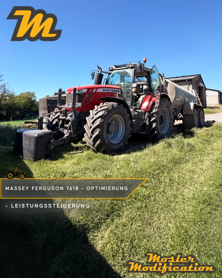 Dieser Massey Ferguson 7618 bekam von uns vor Ort eine Leistungsoptimierung, bei der wir die serienmäßigen 175 PS und 740 Nm auf starke 220 PS und 900 Nm anheben konnten. Das entspricht einem Plus von 45 PS und 160 Nm - zusätzliche Reserven, die sich besonders bei schweren Arbeiten deutlich bemerkbar machen.

🔧 Modell: Massey Ferguson 7618
🚀 Ergebnis: 220 PS / 900 Nm
📈 Leistungsplus: +45 PS / +160 Nm

Mit dem deutlich höheren Drehmoment steht dem Schlepper bereits aus niedrigen Drehzahlen mehr Durchzugskraft zur Verfügung. Gerade unter Last sorgt die abgestimmte Leistungssteigerung für zusätzliche Reserven, wenn sie benötigt werden.

📍 Vor-Ort-Service
📩 Anfragen gerne per DM
🌐 www.mosler-modification.de

#MoslerModification #MasseyFerguson #MF7618 #MasseyFerguson7618 #MF #Leistungsoptimierung #Landtechnik #Agrartechnik #Traktor #Schlepper #Softwareoptimierung #ECU #Tuning #DieselPower #Landwirtschaft #Farming #FarmLife #VorOrtService #Deutschland #Germany