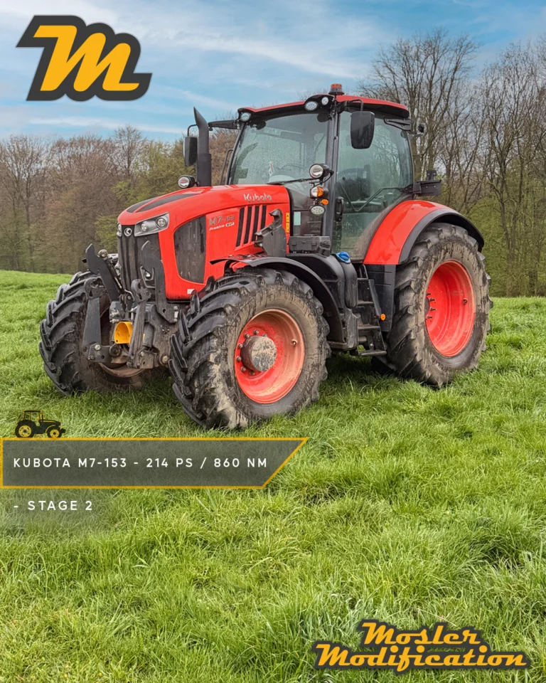 Dieser Kubota M7-153 bekam eine Softwareoptimierung von uns. Die Seriendaten des Traktors liegen bei 153 PS und einem Drehmoment von 611 Nm. Mit unserer Stage 2 konnten wir einiges herausholen und das Fahrzeug auf 214 PS und starke 860 Nm optimieren. Bei diesem Modell muss für eine Leistungssteigerung das Steuergerät ausgebaut werden - dank unserer langjährigen Erfahrung und Expertise ist dieser Eingriff für uns jedoch Routine.

🔧 Modell: Kubota M7-153
🚀 Stage 2 Ergebnis: 214 PS / 860 Nm
🧠 Umsetzung: Diagnose-Schnittstelle (OBD) - kein Ausbau des Motorsteuergeräts erforderlich

Gerade bei der Beschleunigung oder bei anspruchsvollen Feldarbeiten unter Last hat der Kubota nun deutlich mehr Reserven. Dies schont unter Anderem die Komponenten und spiegelt sich auch positiv im Kraftstoffverbrauch des Fahrzeugs wider. 

📍 Vor-Ort-Service möglich
📩 Anfragen via DM
🛜 www.mosler-modification.eu

#Kubota #M7153 #Landwirtschaft #Agrar #ECU #Softwareoptimierung #Traktor #Landwirtschaft #Agrartechnik #farming #farmlife #Landtechnik #Traktorpower #Drehmoment #Overboost #Bauernhof #viral #MoslerModification #Deutschland #Germany
