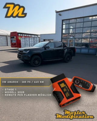 Auch das neue Modell des Volkswagen Amarok lässt sich mit unserem Remote Flasher optimieren. Hier wurde sich für eine Stage 1 Optimierung entschieden, die den VW auf 285 PS und 660 Nm Drehmoment bringen. Das ist eine Steigerung der Serienleistung um +44 PS und +60 Nm.

Den Flasher in den OBD-Port einstecken, Software auslesen und mit euren Wünschen zu uns senden. Die fertige Software wird euch nach Optimierung per App zugesendet, wo ihr sie anschließend auf gleichem Weg auf das Steuergerät aufspielen könnt - einfach, zuverlässig und schnell.

🔧 Modell: Volkswagen Amarok (2025)
🚀 Stage 1 Ergebnis: 285 PS / 660 Nm
🧠 Umsetzung: Mosler Modification Remote Flasher

Deutlich gesteigerte Leistung, kräftiger Durchzug über das gesamte Drehzahlband und ein spürbar sportlicheres Ansprechverhalten - und das alles ohne viel Aufwand von überall aus möglich.

📍 Remote programmierbar
📩 Anfragen via DM
🛜 Erhältlich auf www.mosler-modification.eu

#Volkswagen #VW #VolkswagenAmarok #VWAmarok #Amarok #2025 #Leistungssteigerung #ECU #Softwareoptimierung #Tuning #cars #auto #remote #flasher #viral #Stage1 #MoslerModification #Deutschland #Germany