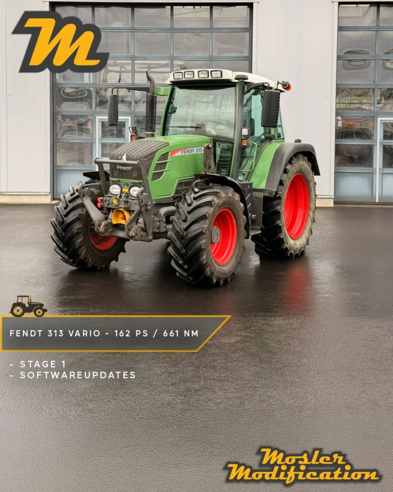 Für diesen Fendt 313 Vario stand eine individuelle Stage 1 Optimierung auf dem Programm. Die Serienleistung von 135 PS und 590 Nm konnten wir auf 162 PS und 661 Nm steigern. Zusätzlich erhielt der Traktor die neuesten Fendt-Softwareupdates, sodass er technisch auf dem aktuellen Stand ist.

🔧 Modell: Fendt 313 Vario
🚀 Stage 1 Ergebnis: 162 PS / 661 Nm
🧠 Fendt-Softwareupdate

Das Leistungsplus von 27 PS und 71 Nm sorgt für mehr Durchzugskraft im täglichen Einsatz. Besonders bei schweren Zugarbeiten und Transportfahrten arbeitet der Traktor spürbar souveräner, hält die Geschwindigkeit unter Last konstanter und bietet zusätzliche Leistungsreserven, wenn sie benötigt werden. Durch die aktuellen Fendt-Softwareupdates profitiert das Fahrzeug außerdem vom neuesten Datenstand.

📍 Individuell abgestimmt
📩 Anfragen via DM
🛜 www.mosler-modification.eu

#Fendt #Fendt313 #Vario #FendtVario #Landtechnik #Agrartechnik #Landwirtschaft #Bauernhof #farm #farmlife #tractor #Traktor #Stage1 #Softwareoptimierung #ECU #Chiptuning #MoslerModification #Deutschland #Germany