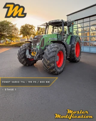 Dieser Fendt Vario 714 der älteren Generation mit dem 5,7-Liter-Deutz-Motor erhielt bei uns eine Stage-1-Motoroptimierung.
Die serienmäßige Leistung von 140 PS und 672 Nm konnte durch die gezielte Softwareanpassung auf ca. 195 PS und 800 Nm gesteigert werden.

🔧 Modell: Fendt Vario 714 (5,7 l Deutz)
🚀 Serie: 140 PS / 672 Nm
⚡ Stage 1: ca. 195 PS / 800 Nm
📈 Leistungszuwachs: +55 PS / +128 Nm

Durch die Optimierung der Motorsteuerung steht insbesondere unter Last deutlich mehr Leistung und Drehmoment zur Verfügung. Das sorgt für eine verbesserte Durchzugskraft und zusätzliche Leistungsreserven bei anspruchsvollen Arbeiten.

Das Ergebnis: Mehr Kraft im gesamten Arbeitsalltag und eine spürbar verbesserte Leistungsentfaltung - ohne mechanische Veränderungen am Motor.

#MoslerModification #Fendt #Fendt714 #FendtVario #FendtPower #Deutz #DeutzMotor #Stage1 #Chiptuning #Leistungssteigerung #Leistungsoptimierung #Motoroptimierung #Landtechnik #Landwirtschaft #Agrartechnik #Traktoren #Schlepper #Traktortuning #Deutschland #Germany