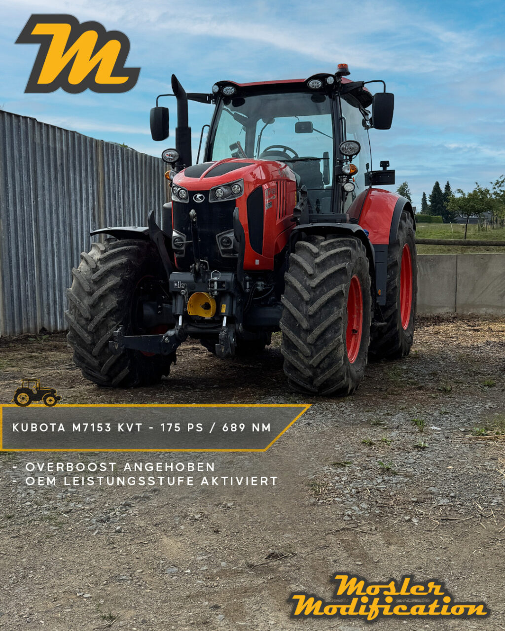 Dieser Kubota M7153 KVT wird in drei verschiedenen Leistungsklassen ausgeliefert. Wir haben dem Kunden hier die Freischaltung auf die nächsthöhere Leistungsstufe ermöglicht. Ein Zuwachs von 25 PS und 78 Nm waren das Ergebnis. Ebenfalls wurde der OverBoost auf 204 PS angehoben, was ein kurzfristiges Arbeiten mit 820 Nm ermöglicht. Wir können für diese Modelle jede Leistungsstufe des Herstellers freischalten.

🔧 Modell: Kubota M7153 KVT
🚀 Optimierungsergebnis: 175 PS / 689 Nm
🧠 Umsetzung: Diagnose-Schnittstelle (OBD) - kein Ausbau des Motorsteuergeräts erforderlich

Durch die Freischaltung der nächsthöheren Leistungsstufe erhält der Kubota deutlich mehr nutzbare Kraft, ganz ohne mechanische Veränderungen. Der angehobene OverBoost sorgt zusätzlich für eine zeitlich begrenzte Drehmomentreserve von bis zu 820 Nm - ideal bei kurzfristigen Lastspitzen, beim Beschleunigen oder bei anspruchsvollen Feldarbeiten. 

📍 Vor-Ort-Service möglich
📩 Anfragen via DM
🛜 www.mosler-modification.eu

#Kubota #M7153 #Landwirtschaft #Agrar #ECU #Softwareoptimierung #Traktor #Landwirtschaft #Agrartechnik #farming #farmlife #Landtechnik #Traktorpower #Drehmoment #Overboost #Bauernhof #viral #MoslerModification