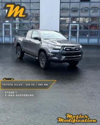 Bei diesem Fahrzeug handelt es sich um einen Toyota Hilux aus dem Jahr 2022. Die Seriendaten liegen bei 204 PS und 420 Nm Drehmoment. Der Kunde entschied sich für unsere Stage 1 Optimierung, welche den Pickup auf 235 PS und 555 Nm Drehmoment anhebt. In dem Zuge wurde auch die V-Max-Aufhebung wurde von uns durchgeführt.

🔧 Modell: Toyota Hilux (2022)
🚀 Stage 1 Ergebnis: 235 PS / 555 Nm
🧠 Anpassung: Diagnoseschnittstelle (OBD)

Durch die gezielte Optimierung von Drehmoment und Kennfeldern im unteren und mittleren Drehzahlbereich verbessert sich der Durchzug des Hilux deutlich. Die Abstimmung bleibt hierbei weiterhin seriennah und vollkommen alltagstauglich.

📍 Individuell abgestimmt
📩 Anfragen via DM
🛜 www.mosler-modification.eu

#Toyota #Hilux #ToyotaHilux #Stage1 #Leistungssteigerung #Softwareoptimierung #vmax #ECU #Tuning #MoslerModification #viral #Deutschland #Germany #Kennfeldoptimierung #PickUp