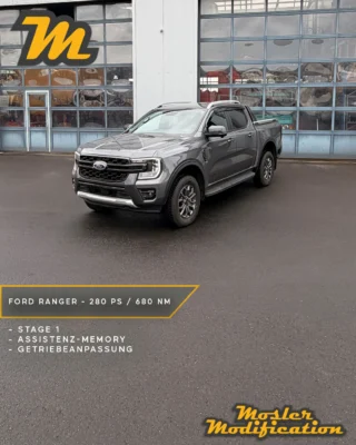 Dieser Ford Ranger V6 3.0 Diesel verließ unsere Werkstatt mit einer Stage 1 Optimierung. Die Serienleistung von 240 PS und 600 Nm konnten wir auf 280 PS und 680 Nm steigern. Mit 40 PS und 80 Nm zusätzlicher Leistung bietet der Pickup sowohl im Alltag als auch unter hoher Belastung noch mehr Durchzugskraft und ein spürbar souveräneres Fahrverhalten.

🔧 Modell: Ford Ranger V6 3.0 Diesel
🚀 Stage 1 Ergebnis: 280 PS / 680 Nm
⚙️ Getriebeoptimierung
🧠 Assistenzsysteme auf Memoryfunktion 

Neben der Leistungssteigerung erhielt das Fahrzeug außerdem eine individuell abgestimmte Getriebeoptimierung, die für harmonischere Schaltvorgänge und eine noch bessere Kraftentfaltung sorgt. Zusätzlich wurden die Assistenzsysteme auf Memoryfunktion programmiert, sodass die gewählten Einstellungen nach jedem Neustart automatisch erhalten bleiben.

📍 Individuell abgestimmt
📩 Anfragen via DM
🛜 www.mosler-modification.eu

#Ford #Ranger #FordRanger #Diesel #Softwareoptimierung #offroad #offroadbuild #pickuptruck #stage1 #Getriebeoptimierung #Dieselpower #Drehmoment #torque #offroadnation #fordperformance #tuning #cars #trucksofinstagram #MoslerModification #Deutschland #Germany