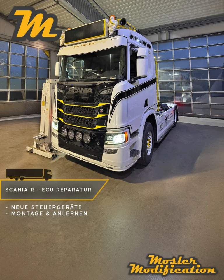 Dieser Scania kam nach einem Schaden an mehreren Steuergeräten zu uns. Betroffen waren unter anderem die Steuergeräte für Motor, Getriebe und AdBlue-System. Nach dem Austausch der beschädigten Komponenten übernahmen wir die komplette softwareseitige Inbetriebnahme der neuen Steuergeräte.

🔧 Modell: Scania R
💻 Steuergeräte getauscht & angelernt
⚙️ Motor- & Getriebesteuergerät programmiert
💧 AdBlue-Einheit eingerichtet
🔑 Wegfahrsperre angelernt

Damit neue Steuergeräte im Fahrzeug einwandfrei funktionieren, reicht der reine Austausch der Hardware nicht aus. Die einzelnen Komponenten müssen entsprechend programmiert, kalibriert und auf das Fahrzeug angelernt werden.

Nach Abschluss aller Arbeiten kommunizieren die Systeme wieder ordnungsgemäß miteinander und der Scania ist vollständig einsatzbereit.

📍 Vor-Ort-Service
📩 Anfragen gerne per DM
🌐 www.mosler-modification.eu

#MoslerModification #Scania #ScaniaTrucks #LKW #Truck #trucksofinstagram #trucker #Nutzfahrzeuge #Steuergerät #ECU #Programmierung #SoftwareFlash #Diagnose #AdBlue #Getriebesteuergerät #Motorsteuergerät #Wegfahrsperre #Fahrzeugdiagnose #Softwareoptimierung #Deutschland #Germany