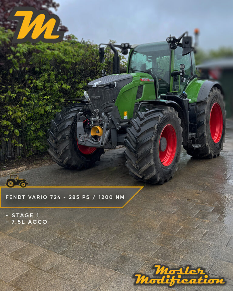 Dieser Fendt Vario 724 mit 7.5L AGCO Power Motor wurde von serienmäßigen 240 PS und 1060 Nm auf 285 PS und 1200 Nm optimiert.
Mit der Stage 1 wird das vorhandene Motorpotenzial effizient ausgeschöpft, ganz ohne mechanische Veränderungen.

🔧 Modell: Fendt Vario 724
🚀 Stage 1 Ergebnis: 285 PS / 1200 Nm
🧠 Umsetzung: Optimierung über Diagnose-Schnittstelle – kein Ausbau des Motorsteuergeräts erforderlich

Mehr Drehmoment bedeutet im landwirtschaftlichen Einsatz vor allem eins: mehr Zugkraft unter Last, stabileres Arbeiten mit schweren Anbaugeräten und souveräner Durchzug bei Transportfahrten. Durch die optimierte Abstimmung kann der Motor bei gleicher Arbeitsleistung mit niedrigerer Drehzahl betrieben werden, was den Kraftstoffverbrauch reduziert und die Effizienz im täglichen Einsatz steigert.

📍 Vor-Ort-Service
📩 Anfragen via DM
🛜 www.mosler-modification.eu

#Fendt #Fendt724 #Vario #agcopower #Landtechnik #Agrar #Landwirtschaft #Softwareoptimierung #Drehmoment #farmer #farming #stage1 #MoslerModification