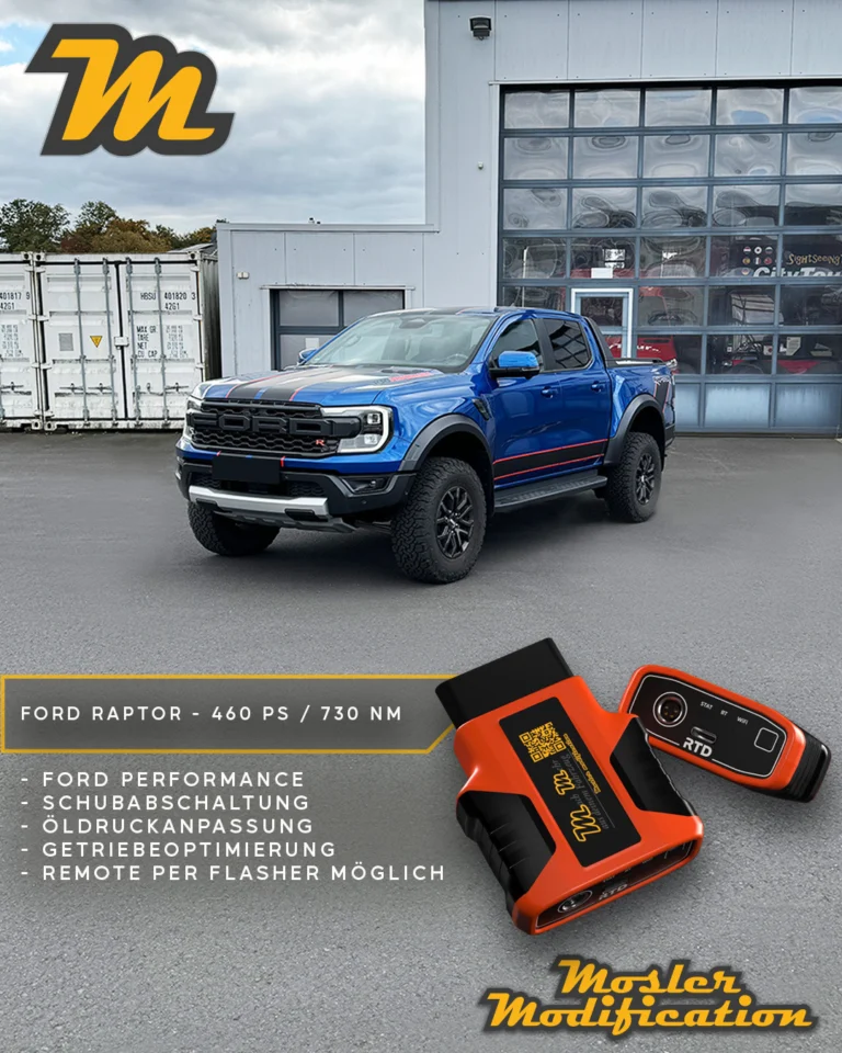 Dieser Ford Raptor bekam unser Ford Performance Paket. Das Ergebnis kann sich sehen lassen - starke 460 PS und 730 Nm Drehmoment. Diese Modelle sind ganz individuell mit unserem Mosler Modification Remote Flasher optimierbar. 

Der Flasher wird einfach in den OBD-Port eures Fahrzeugs gesteckt und die Software per App ausgelesen. Zusammen mit euren Wünschen im Kommentarfeld sendet ihr die Datei zu uns, wo wir sie individuell für euch anpassen. Die fertige Software kann dann ganz einfach mit dem Flasher auf das Steuergerät aufgespielt werden.

🔧 Modell: Ford Raptor
🚀 Ford Performance Ergebnis: 460 PS / 730 Nm
🧠 Umsetzung: Mosler Modification Remote Flasher

Unser Kunde entschied sich zusätzlich für folgende Optionen:

✅ Öldruckanpassung
✅ Schubabschaltung
✅ Getriebeoptimierung

Dies und weitere Optionen lassen sich ebenfalls jederzeit über den Flasher aufspielen.

📍 Remote programmierbar
📩 Anfragen via DM
🛜 Erhältlich auf www.mosler-modification.eu

#Ford #FordPerformance #FordRaptor #Raptor #Leistungssteigerung #ECU #Softwareoptimierung #Tuning #cars #offroad #pickup #truck #viral #MoslerModification #Flasher #remote #Deutschland #Germany